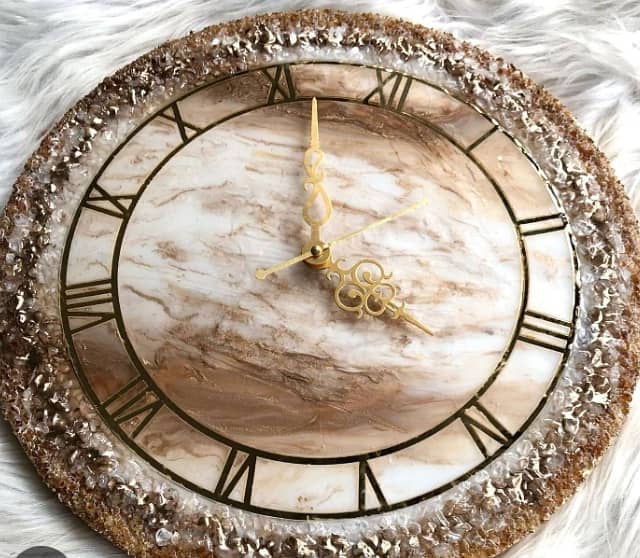 Wall Hanging Clock Resin Art 16 inches 1