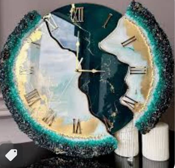 Wall Hanging Clock Resin Art 16 inches 2