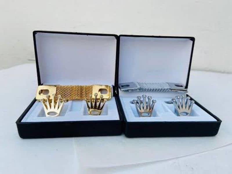 Rolex Logo Cufflinks with Chain 1