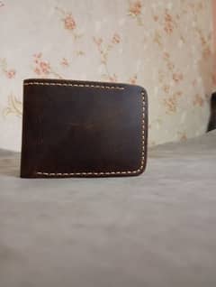 Pure Leather wallet hand stitched pure hand made in pull up leather