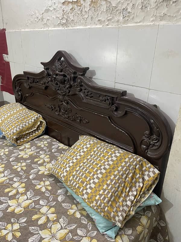 BED SET with dressing with 2 side table chiniot wood deco paint 5