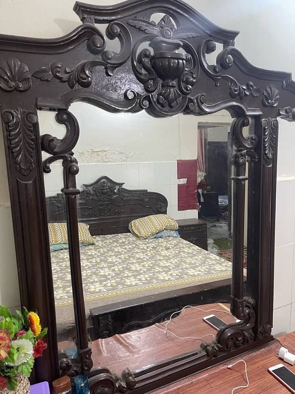 BED SET with dressing with 2 side table chiniot wood deco paint 7