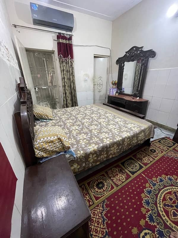 BED SET with dressing with 2 side table chiniot wood deco paint 10