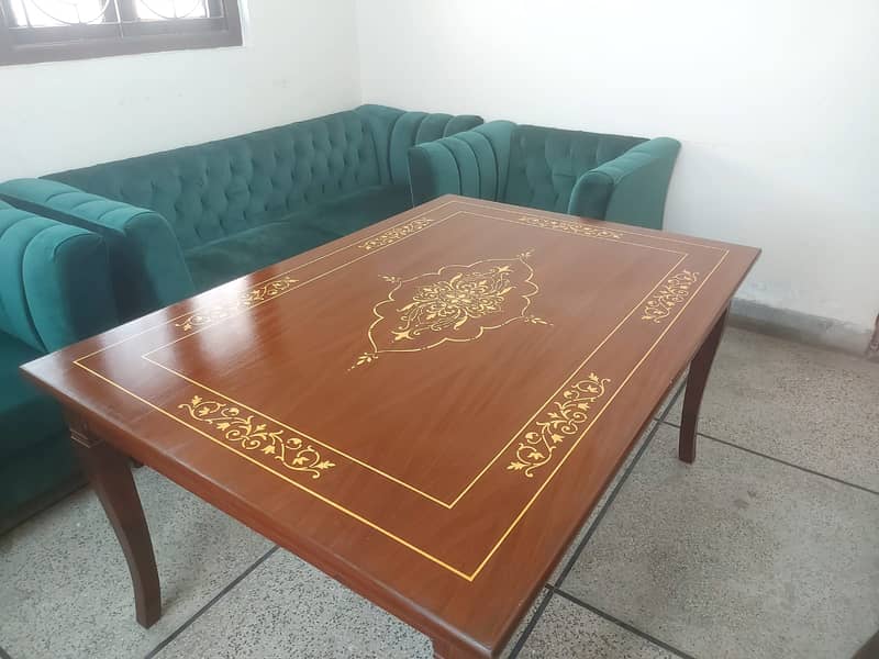 Six Seater Dinning Table (Glass top) 1