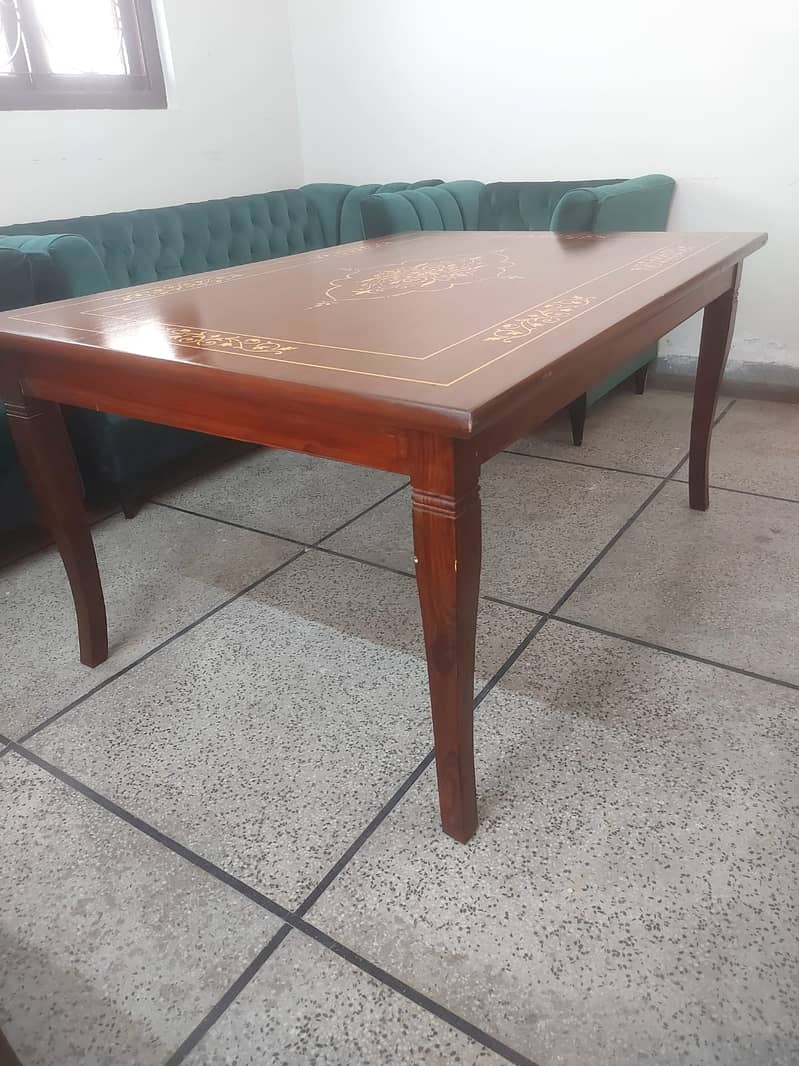 Six Seater Dinning Table (Glass top) 2