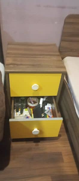 INTERWOOD Imported single bed with side table 12