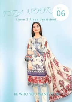 Fiza Noor Aroosh 3 pcs unstitched  Digital print Linen suit