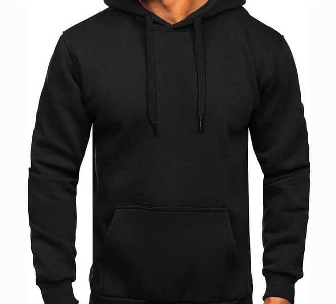 Men's fleece plain hoodie 1