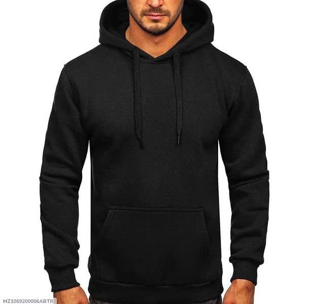 Men's fleece plain hoodie 2