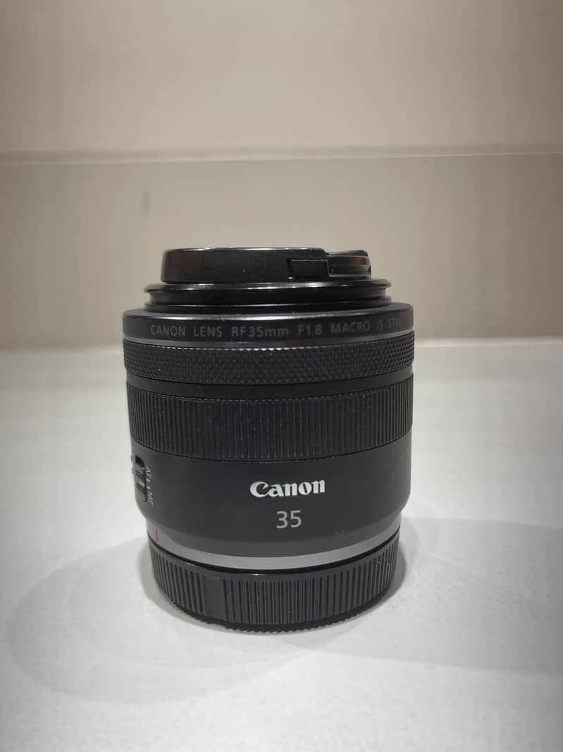 Cannon EosR Body with adapter and lens 35mm RF 12