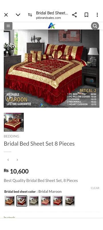 silk embroidery bridal bedsheet 8 piec 5