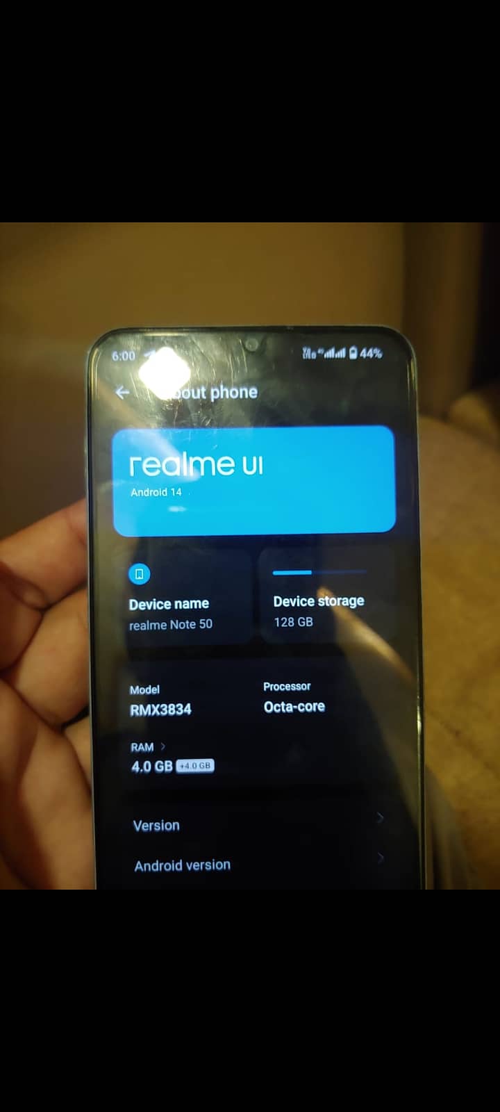 realme not 50 brend new 128 gb 3