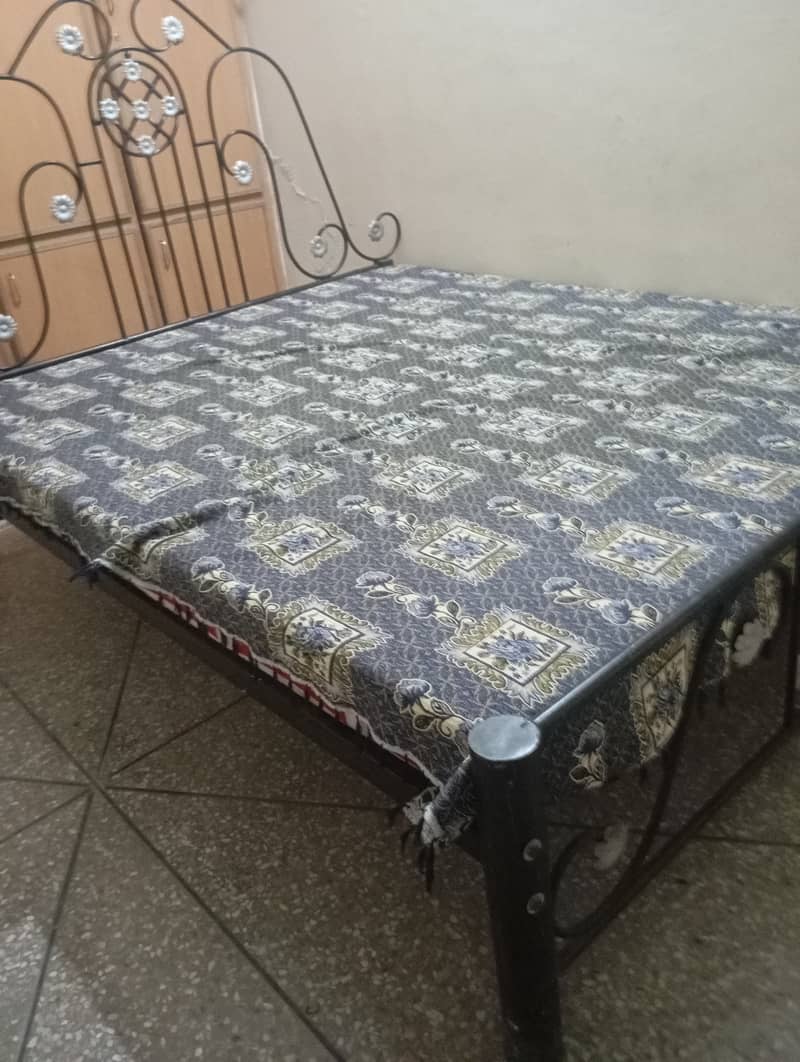 Iron double bed with mattress 1