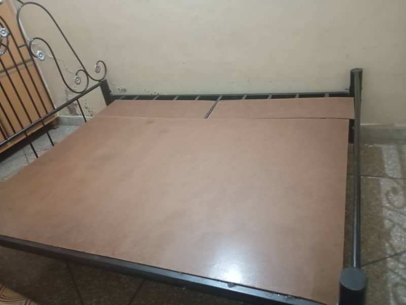 Iron double bed with mattress 3