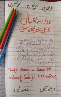 Hand Writing Assignment,Ms Typing or Data Entry Job Available