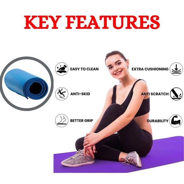 Yoga Matt Non-slip Exercise Gym Flooring Mat Premium Quality 1