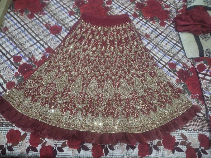 bridal lehenga choli dupatta mehroon colour 2