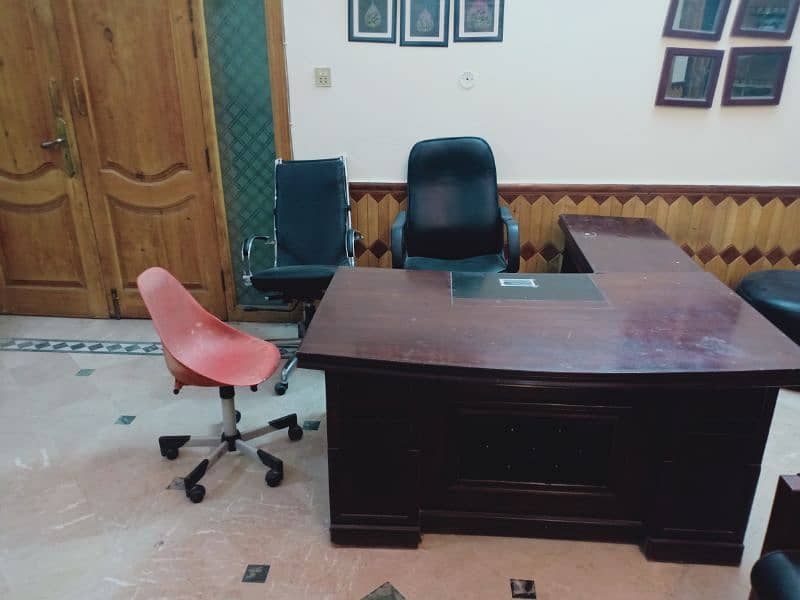 Office table and three office chairs collectively for sale 7