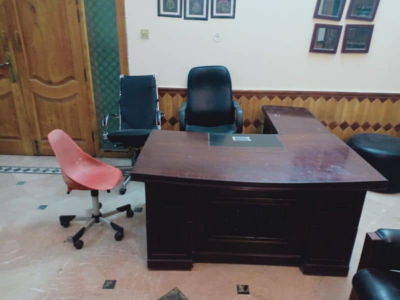 Office table and three office chairs collectively for sale 8