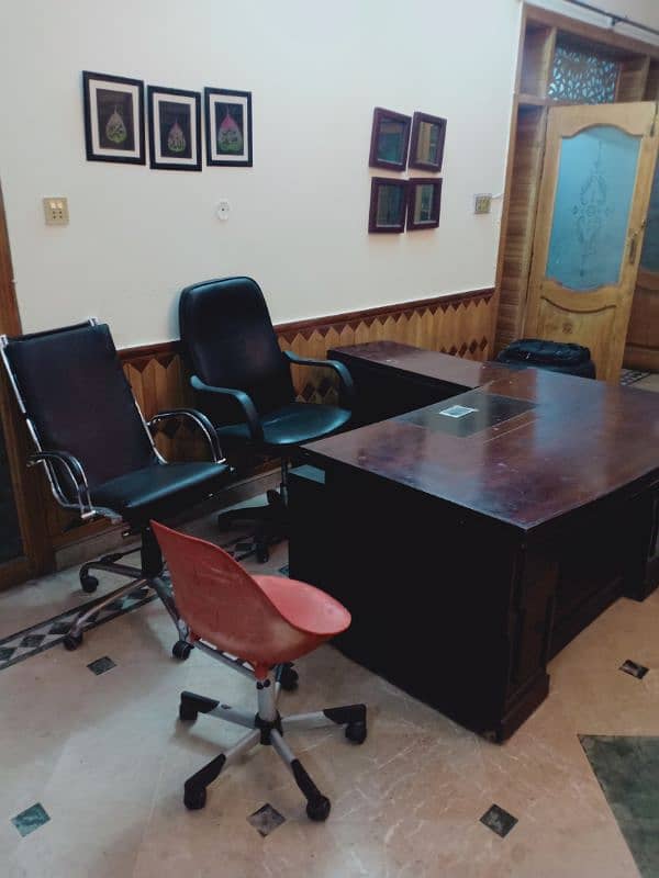 Office table and three office chairs collectively for sale 9