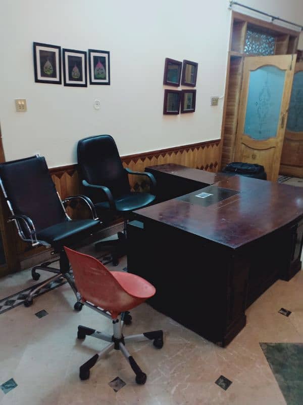 Office table and three office chairs collectively for sale 10