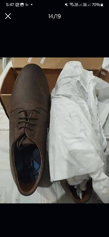 Next Modern Heritage Brown Tan Leather Shoes 10 Inch Size 4