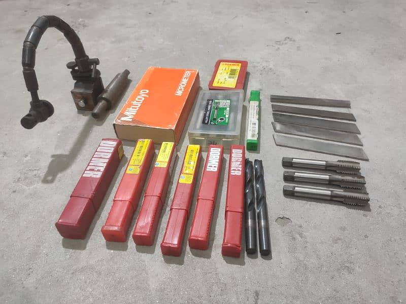 lathe machinery tools all in one price, micrometer,drill bit, cutter. . 2