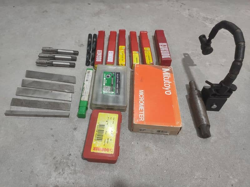 lathe machinery tools all in one price, micrometer,drill bit, cutter. . 7