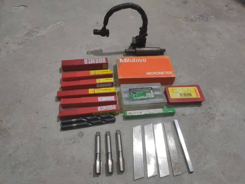 lathe machinery tools all in one price, micrometer,drill bit, cutter. . 10