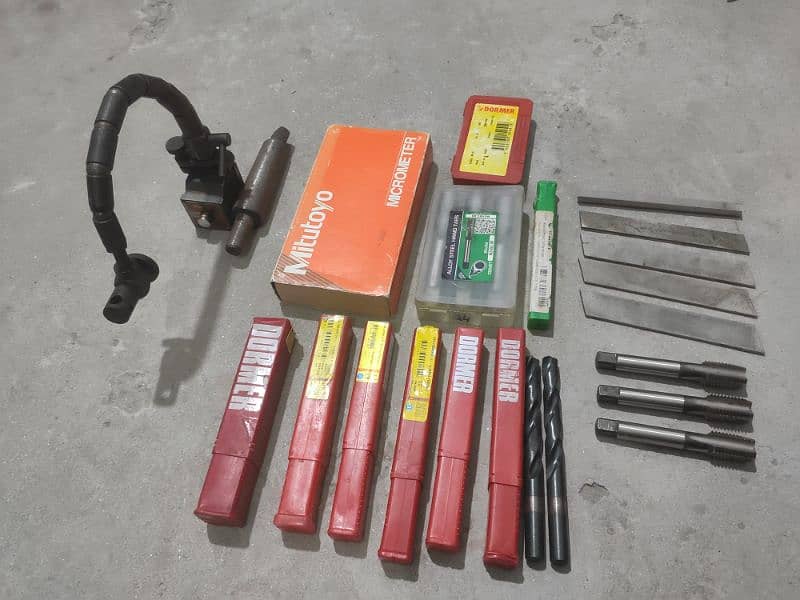 lathe machinery tools all in one price, micrometer,drill bit, cutter. . 11