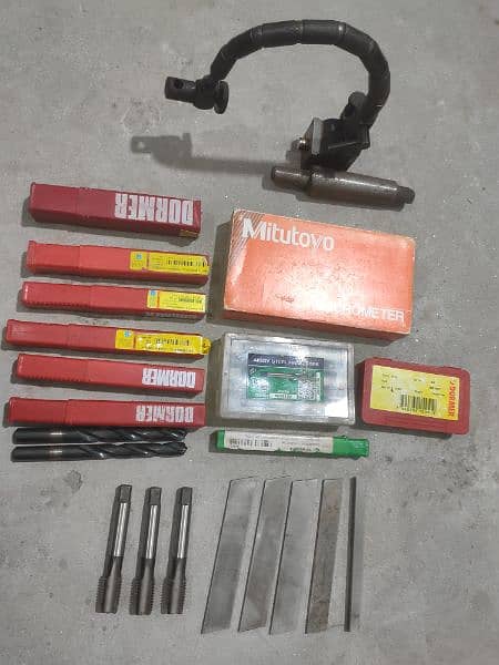 lathe machinery tools all in one price, micrometer,drill bit, cutter. . 12