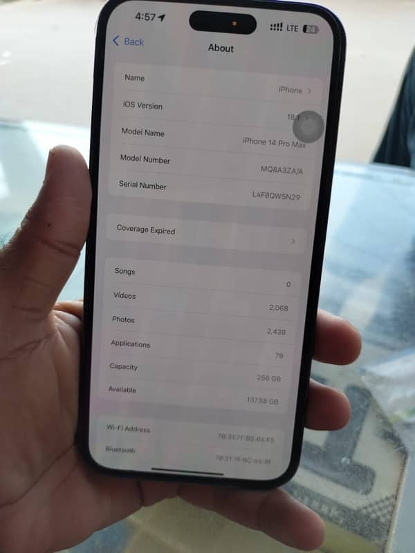 i phone 14 pro max PTA approved  256GB 2