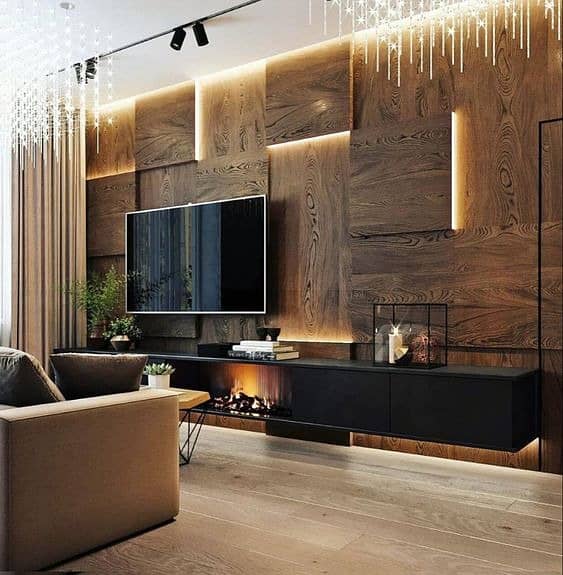 Media Wall/fire place//Wardrobes/Kitchen Cabinets/PVC Cabinets/home de 1