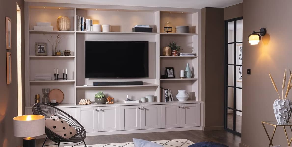 Media Wall/fire place//Wardrobes/Kitchen Cabinets/PVC Cabinets/home de 5