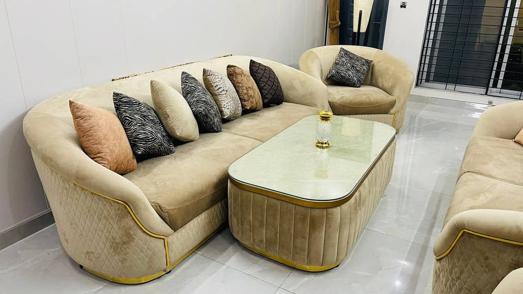 Sofa Set - 8 Seater Sofa set | Drawing room Sofa Set with Center table 1