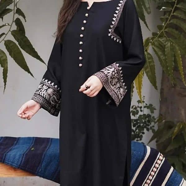 Elegant Black Embroidered Suit – Free Delivery Today! 1