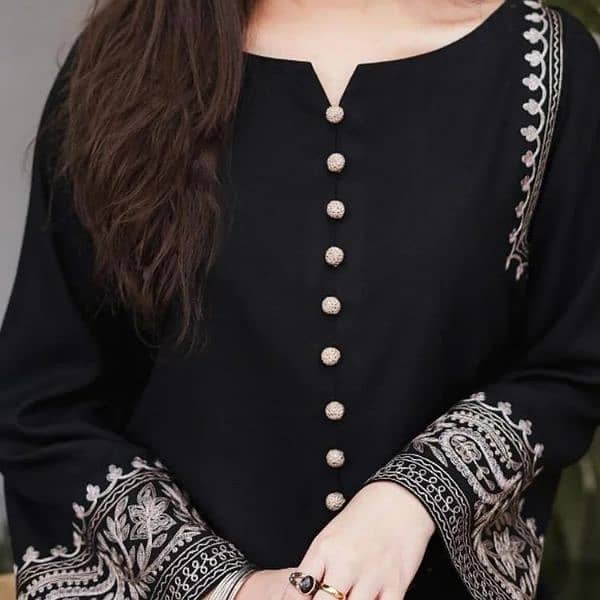 Elegant Black Embroidered Suit – Free Delivery Today! 2