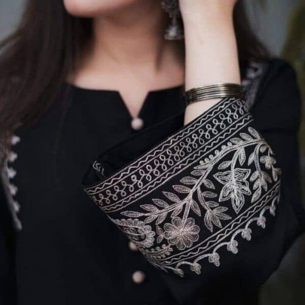 Elegant Black Embroidered Suit – Free Delivery Today! 3