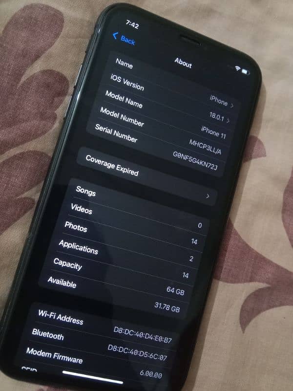 iPhone 11 64 gb non active 2 month sim working 4