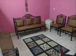 iron sofa set 8 seater with pot and dewan