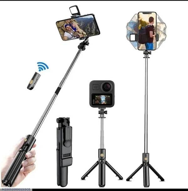 Foldable selfe stick with LED Light (free delivery) 0