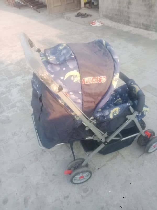 blue baby pram 1