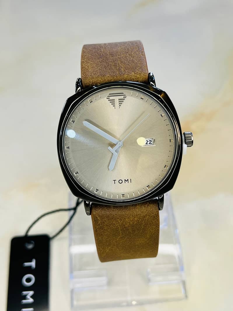 Tomi Brown Luxury Business Men Leather Watch 1