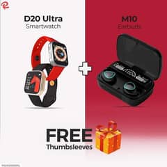 Fashion Combo D20 Ultra with M10 Earbuds with Free Thumbsleevs