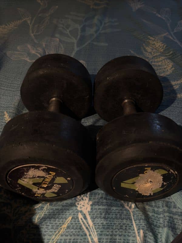 Power Max 8KG Dumbbells+ 3 bodyweight exercise rubber plates(6kg each) 1