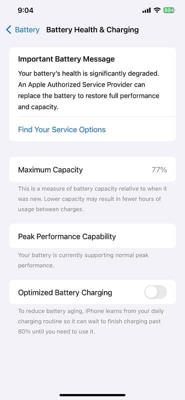 i phone xs max non PTA water pack battery servies  health 77 512gb 3