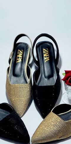 ZARA Rhinestones Slingback Flat Pumps *Elegant and stylish,