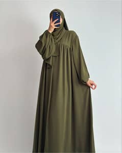 Georgette plain full abaya with stollar