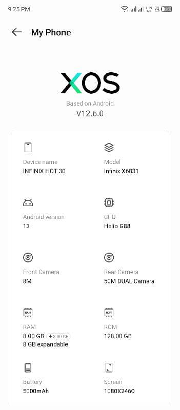 INFINIX HOT 30  8/128 5