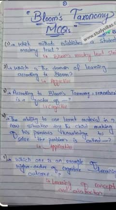 Hand writing assignment work